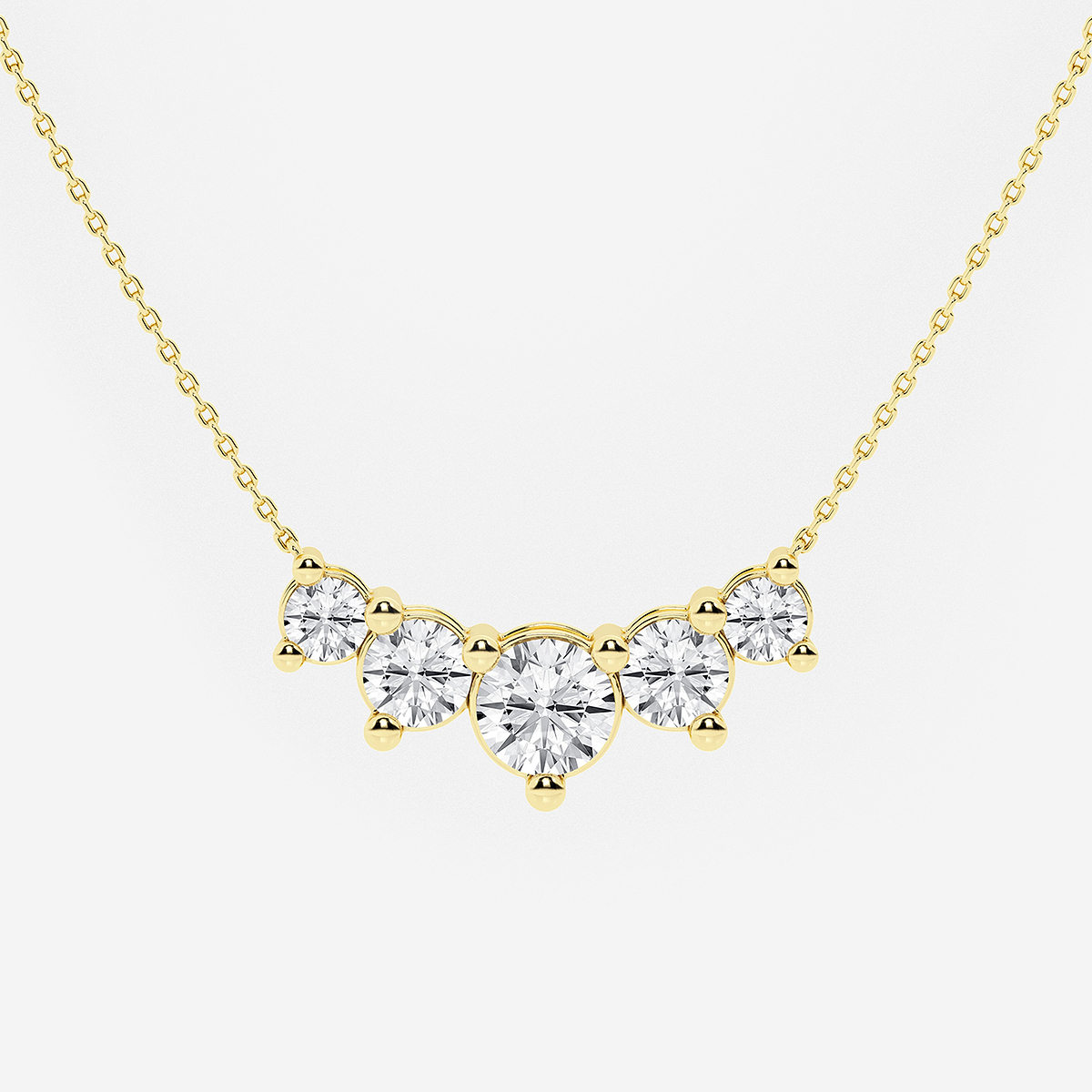 Additional Image 1 for  4 ctw Round Lab Grown Diamond Five Stone Demi Eternity Necklace